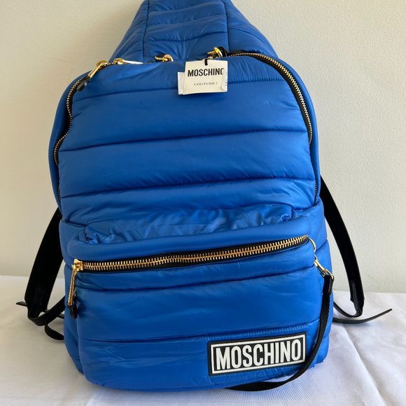 AW20 Moschino Couture Jeremy Scott OVERSIZED Blue Backpack with Attached Hoodie main image 16
